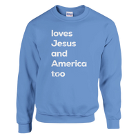 Load image into Gallery viewer, Jesus and America too | Crewneck Sweatshirt - Bearable Apparel